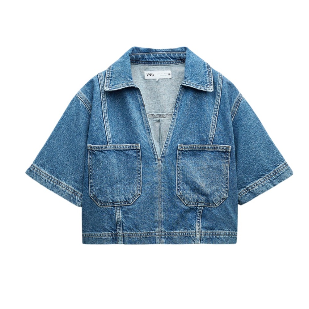 ZARA Denim Cropped Shirt